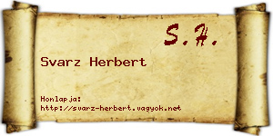 Svarz Herbert névjegykártya
